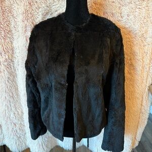 Elegant Black Rabbit Fur Jacket